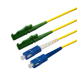 Patchcord światłowodowy jednomodowy, E2000/APC-SC/PC, SM 9/125, LS0H, duplex, 2m
