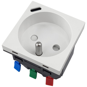 Gniazdo elektryczne 45x45, proste, białe, 230V, 1x USB-C