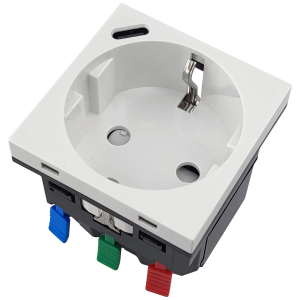 Gniazdo elektryczne 45x45, proste, białe, 230V, 1x USB-C (Schuko)