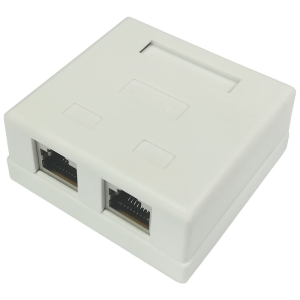 Gniazdo natynkowe STP 2x RJ45 kat.5e, zintegrowane