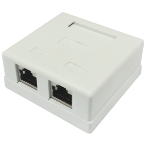 Gniazdo natynkowe STP 2x RJ45 kat.6, zintegrowane