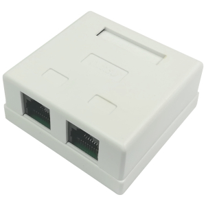 Gniazdo natynkowe UTP 2x RJ45 kat.5e, zintegrowane