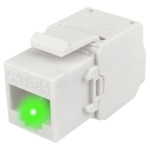 Moduł keystone RJ-45 UTP kat.6A, beznarzędziowy, identyfikacja LED (Base Link BL-MKU6ABTI2-LED)