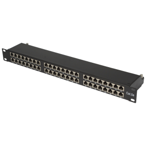 Patch panel 48 portów STP kat. 5e RJ-45 1U 19