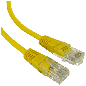 Patchcord U/UTP kat.5e 1,0m żółty