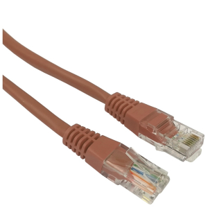 Patchcord U/UTP kat.5e 7m brązowy