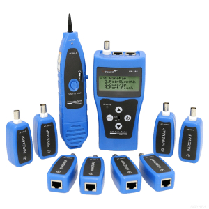Tester okablowania LCD z szukaczem/skanerem kabli, RJ-45, RJ-11, BNC, USB (NF-388)