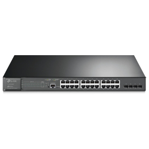 TP-Link TL-SG3428MP, 24xGE PoE+ 384W, 4xGE SFP, konsola, 19”