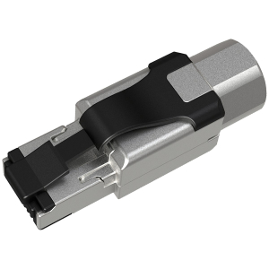 Wtyk STP kat.6a RJ-45, beznarzędziowy, prosty (Solarix SXRJ45-6a-STP-BK-SA)