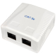 Gniazdo natynkowe UTP 2x RJ45 kat.5e, zintegrowane (mini)