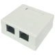 Gniazdo natynkowe UTP 2x RJ45 kat.6, zintegrowane