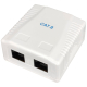 Gniazdo natynkowe UTP 2x RJ45 kat.6, zintegrowane (mini)