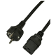 Kabel zasilający Schuko / C19 (IEC320), 1.8m, czarny