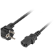 Kabel zasilający Schuko / C13 (IEC320), 1.8m, czarny, kątowy (Lanberg)