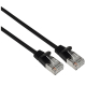 Patchcord F/FTP kat.6a 0,25m czarny, slim ∅4mm (LSOH)