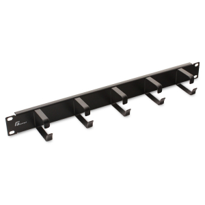 Organizator kabli poziomy 1U, 5 uchwyt&oacute;w (czarny)