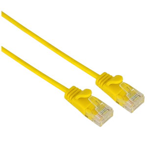 Patchcord U/UTP kat.6a 5m ż&oacute;łty, slim &empty;3.5mm (LSOH)