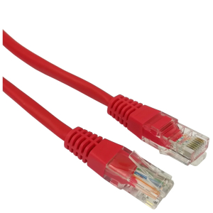 Patchcord U/UTP kat.5e 0,25m czerwony