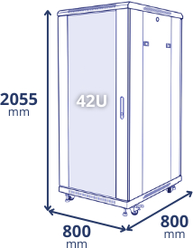 42U 800x800x2055 - wymiary 42U 800x800x2055 - wymiary